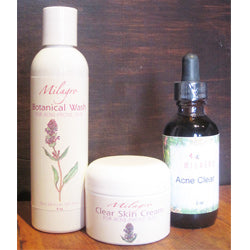 Milagro Companions: ClearSkin Acne Cream, Botanical Wash & Acne Tonic