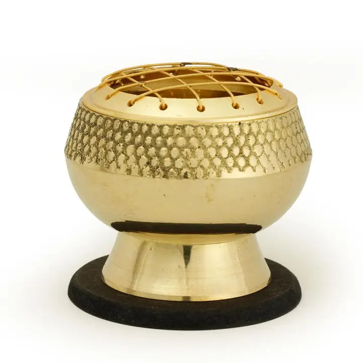 Embossed Brass Incense Burner