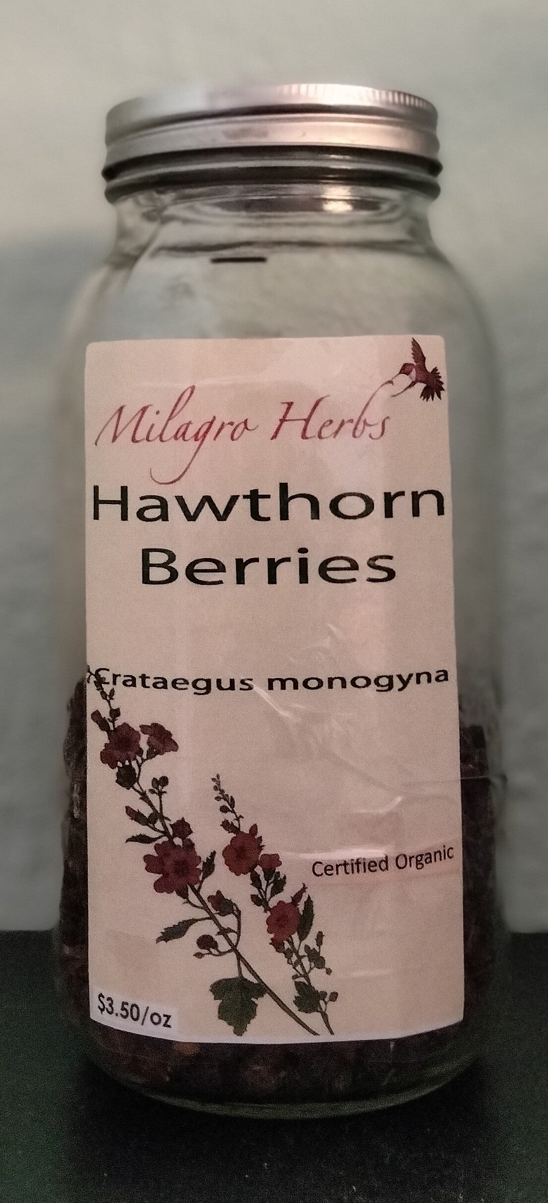 Hawthorn Berry (Dried) - Organic