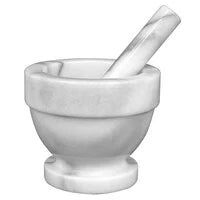White Marble Mortar & Pestle 5" - Milagro Herbs - Handmade Organic Herbal Remedies & Medicinal Plants