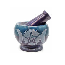 Soapstone Mortar & Pestle - Triple Moon Design - Milagro Herbs - Handmade Organic Herbal Remedies & Medicinal Plants