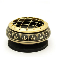 Black Brass Fern Incense Burner - Low Base