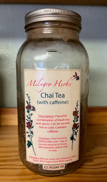 Chai Tea (Caffeine) - Organic - Milagro Herbs - Handmade Organic Herbal Remedies & Medicinal Plants