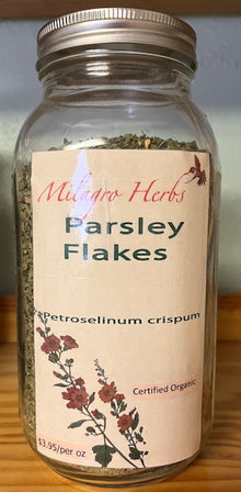 Parsley Flakes (Dried) - Organic - Milagro Herbs - Handmade Organic Herbal Remedies & Medicinal Plants