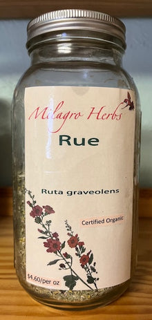 Rue (Dried) - Organic - Milagro Herbs - Handmade Organic Herbal Remedies & Medicinal Plants