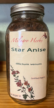 Star Anise (Dried) - Organic - Milagro Herbs - Handmade Organic Herbal Remedies & Medicinal Plants
