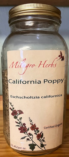 California Poppy (Dried) - Organic - Milagro Herbs - Handmade Organic Herbal Remedies & Medicinal Plants