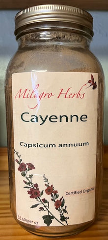 Cayenne powder (Dried) - Organic - Milagro Herbs - Handmade Organic Herbal Remedies & Medicinal Plants