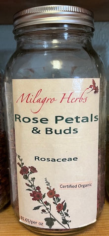 Rose Buds & petals (Dried) - Organic - Milagro Herbs - Handmade Organic Herbal Remedies & Medicinal Plants