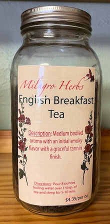 English Breakfast Tea - Organic - Milagro Herbs - Handmade Organic Herbal Remedies & Medicinal Plants