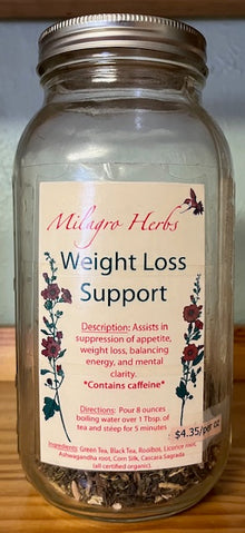 Weight Loss Support Tea - Organic - Milagro Herbs - Handmade Organic Herbal Remedies & Medicinal Plants