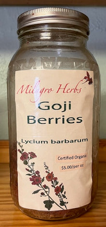 Goji Berries - Organic - Milagro Herbs - Handmade Organic Herbal Remedies & Medicinal Plants