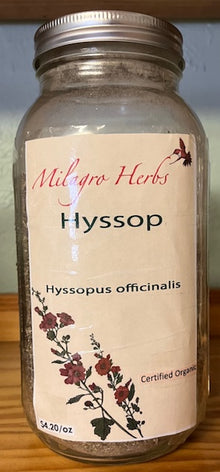 Hyssop lf (Dried) - Organic - Milagro Herbs - Handmade Organic Herbal Remedies & Medicinal Plants