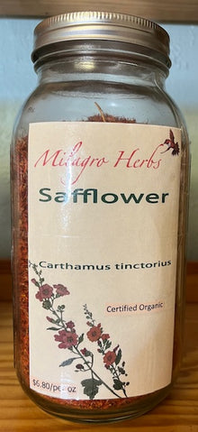 Safflower (Dried) - Organic - Milagro Herbs - Handmade Organic Herbal Remedies & Medicinal Plants