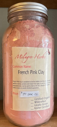French Pink Clay - Milagro Herbs - Handmade Organic Herbal Remedies & Medicinal Plants