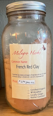 French Red Clay - Milagro Herbs - Handmade Organic Herbal Remedies & Medicinal Plants