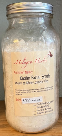 Kaolin White Clay - Milagro Herbs - Handmade Organic Herbal Remedies & Medicinal Plants