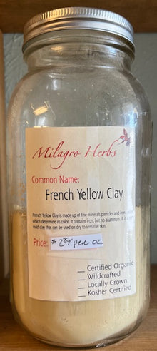 French Yellow Clay - Milagro Herbs - Handmade Organic Herbal Remedies & Medicinal Plants