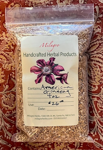 American Ginseng C/S Root (Dried) 4oz bag - Organic