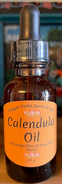 Calendula Infused Oil 1oz - Milagro Herbs - Handmade Organic Herbal Remedies & Medicinal Plants