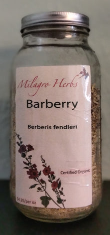 Barberry (Dried) - Organic - Milagro Herbs - Handmade Organic Herbal Remedies & Medicinal Plants