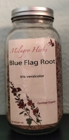 Blue Flag Root (dried) - Organic - Milagro Herbs - Handmade Organic Herbal Remedies & Medicinal Plants