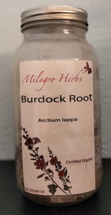 Burdock root (Dried) - Organic - Milagro Herbs - Handmade Organic Herbal Remedies & Medicinal Plants