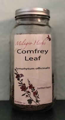 Comfrey leaf (Dried) - Organic - Milagro Herbs - Handmade Organic Herbal Remedies & Medicinal Plants