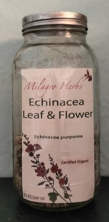 Echinacea (flower and leaf) (Dried) - Organic - Milagro Herbs - Handmade Organic Herbal Remedies & Medicinal Plants