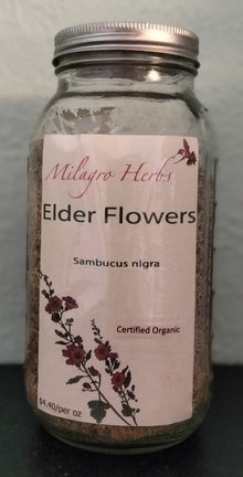 Elder Flowers (Dried) - Organic - Milagro Herbs - Handmade Organic Herbal Remedies & Medicinal Plants