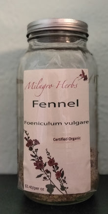 Fennel Seed (Dried) - Organic - Milagro Herbs - Handmade Organic Herbal Remedies & Medicinal Plants