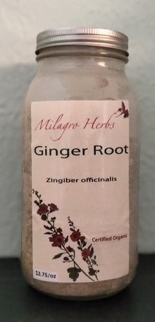 Ginger Root (Dried) - Organic - Milagro Herbs - Handmade Organic Herbal Remedies & Medicinal Plants