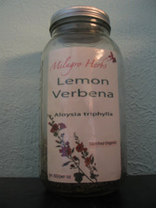 Lemon Verbena (Dried) - Organic - Milagro Herbs - Handmade Organic Herbal Remedies & Medicinal Plants