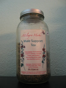 Male Support Tea - Organic - Milagro Herbs - Handmade Organic Herbal Remedies & Medicinal Plants
