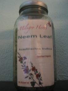 Neem leaf (Dried) - Organic - Milagro Herbs - Handmade Organic Herbal Remedies & Medicinal Plants